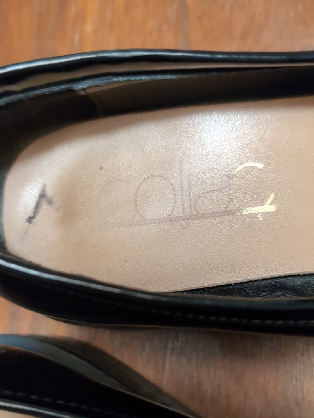 Coliac Black Patent Loafers with Silver Crystal Chain Accent - Picture 3 of 9